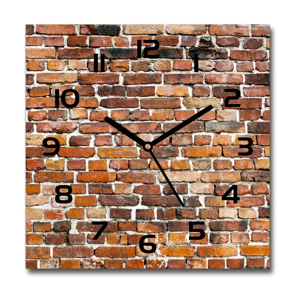 Square kitchen clock Brick wall