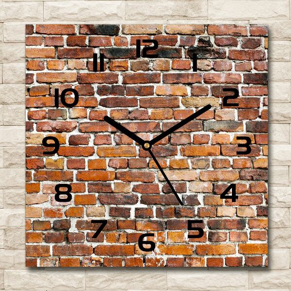 Square kitchen clock Brick wall