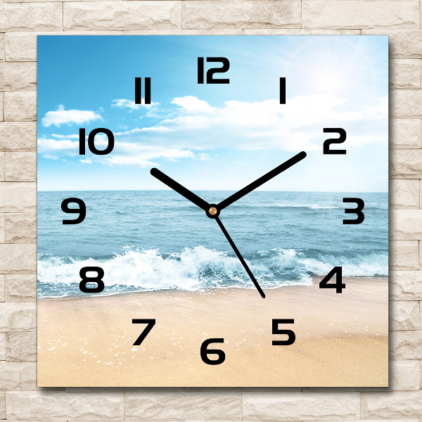 Square wall clock Beach