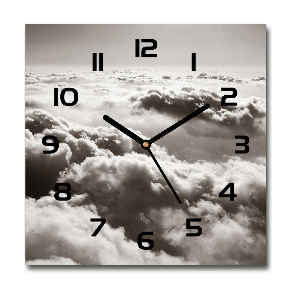 Square wall clock Bird's flight clouds