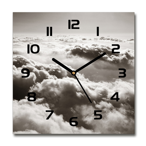 Square wall clock Bird's flight clouds