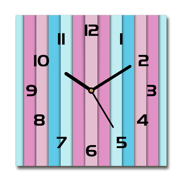 Square kitchen clock Colorful stripes