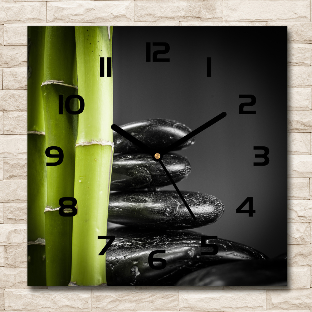 Square wall clock Bamboo