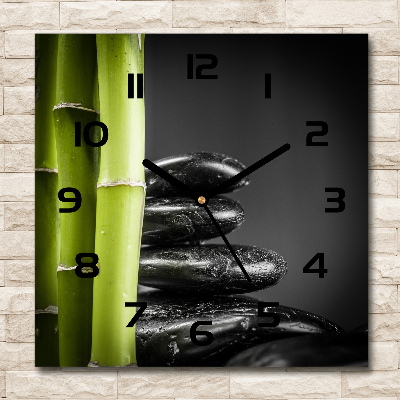 Square wall clock Bamboo