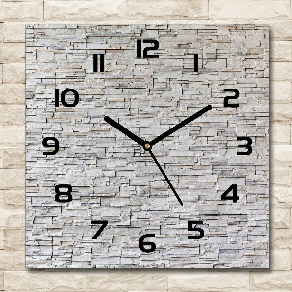 Square wall clock Stone wall