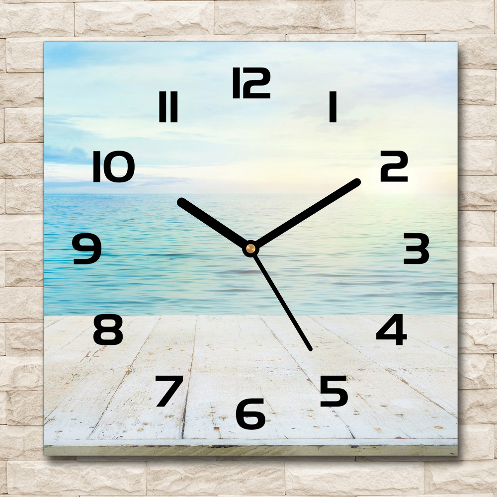 Square wall clock Sea