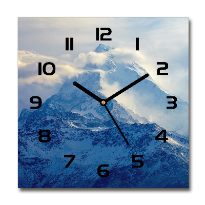 Square wall clock Mountain peak