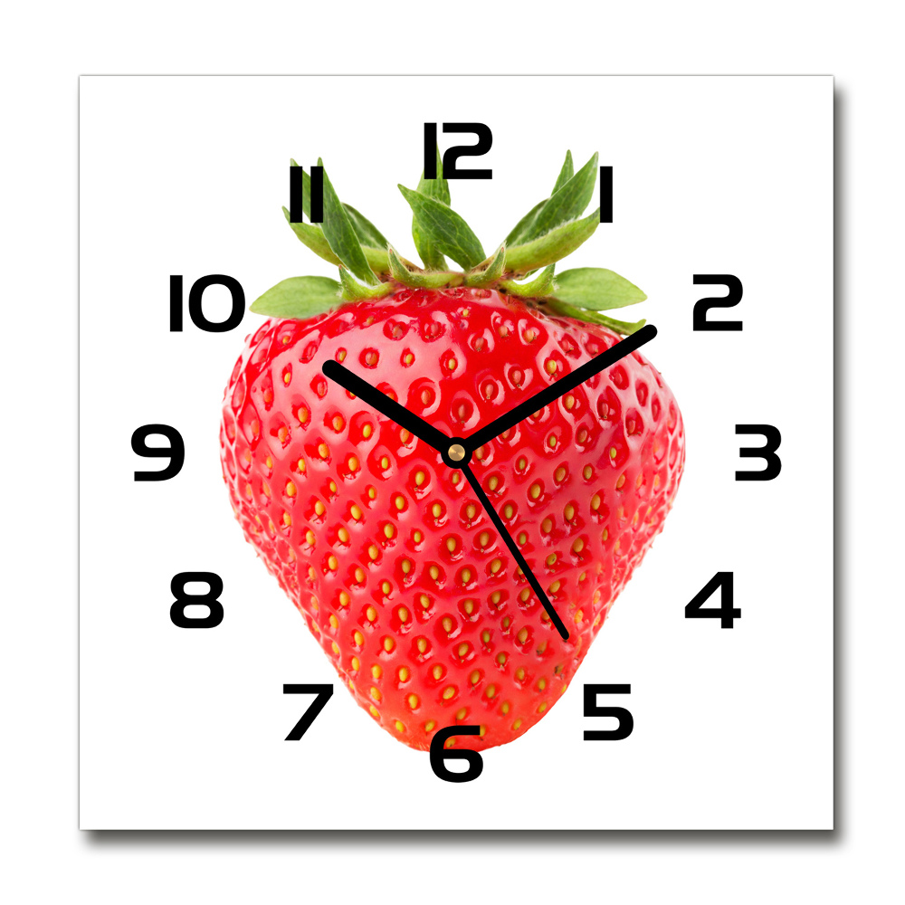 Square wall clock Strawberry