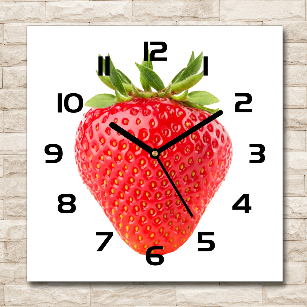 Square wall clock Strawberry