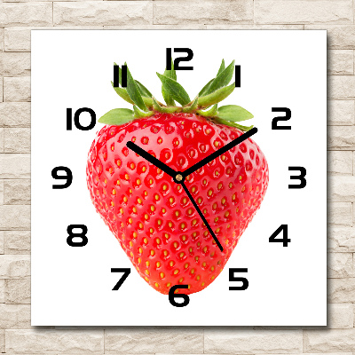 Square wall clock Strawberry