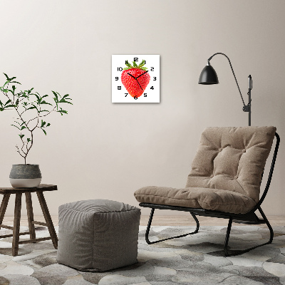 Square wall clock Strawberry