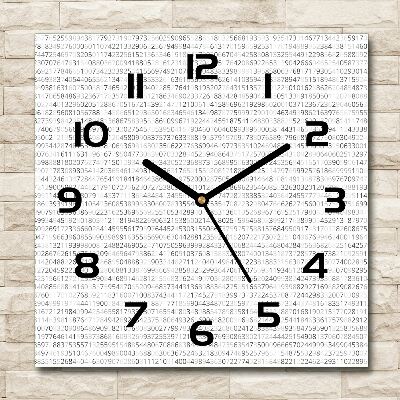 Square wall clock Binary code