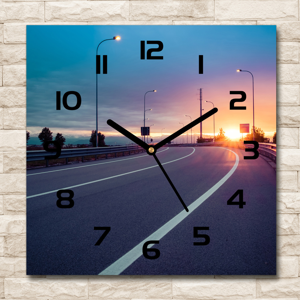 Square wall clock highway