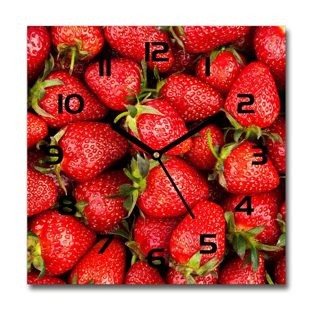 Square wall clock Strawberries