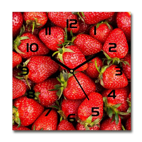 Square wall clock Strawberries