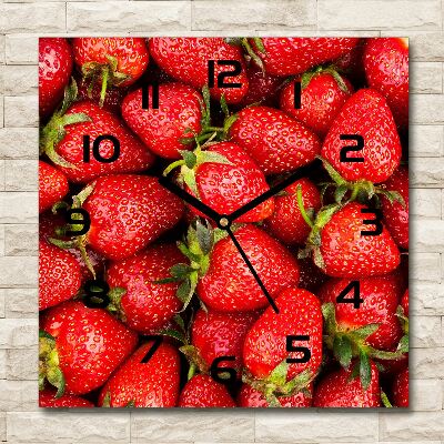 Square wall clock Strawberries