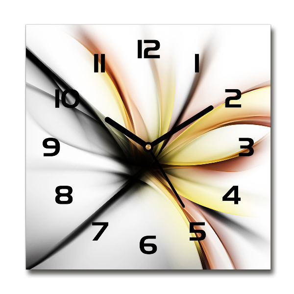 Square kitchen clock Flower abstraction