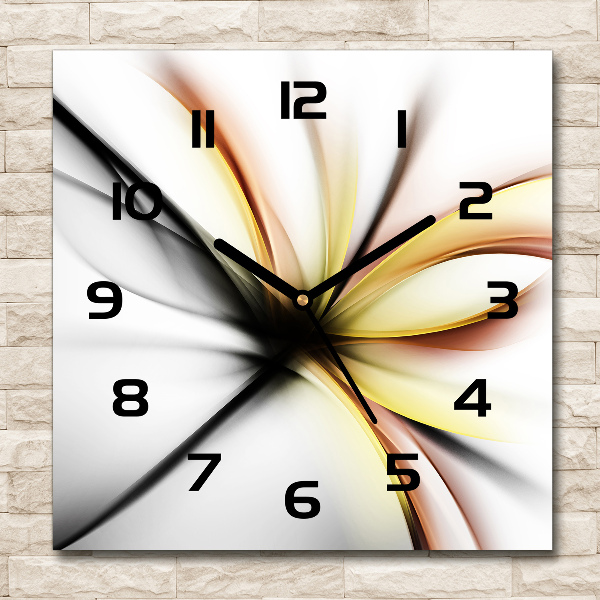 Square kitchen clock Flower abstraction