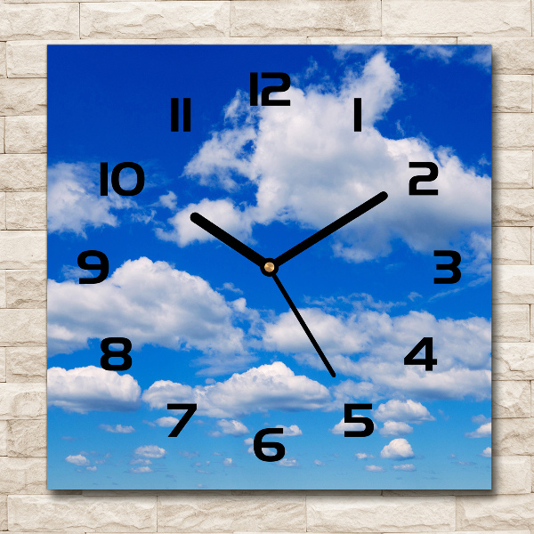 Square wall clock Clouds in the sky