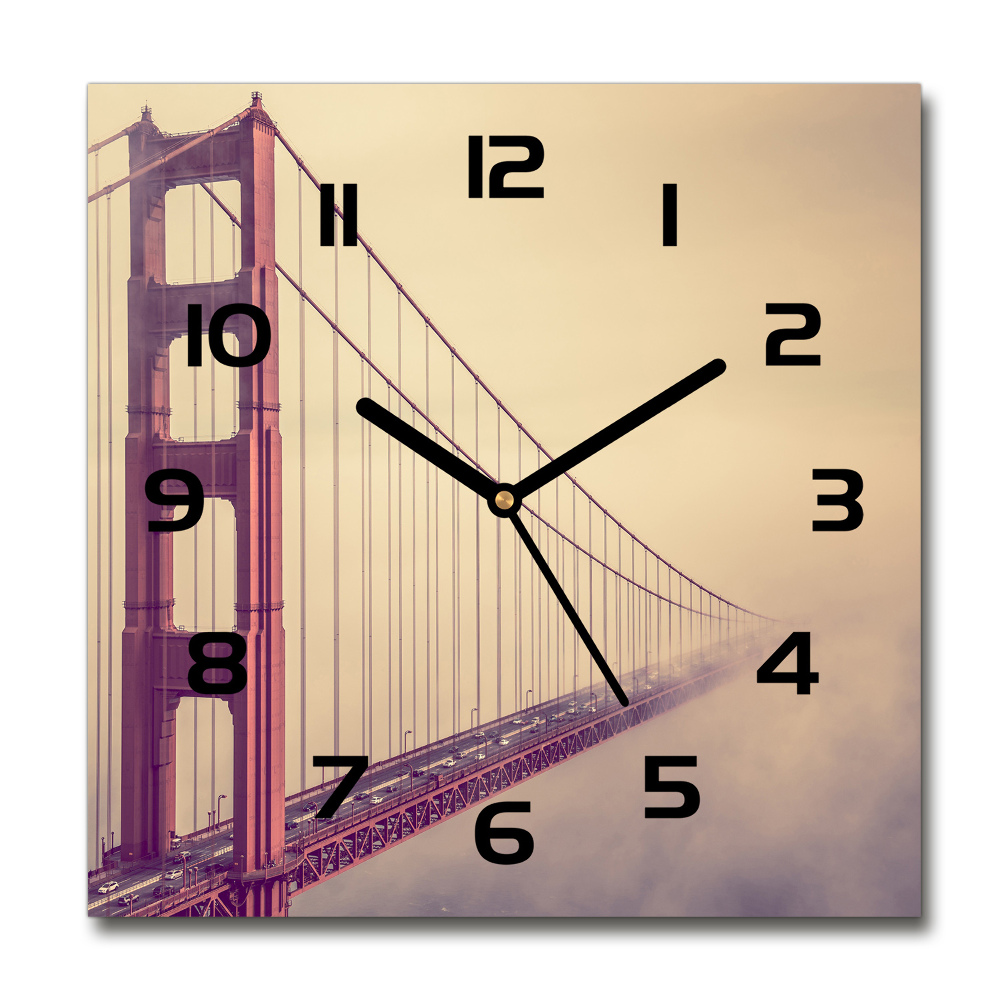 Square kitchen clock San Francisco bridge