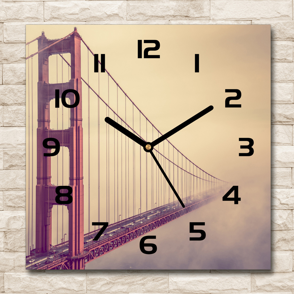 Square kitchen clock San Francisco bridge