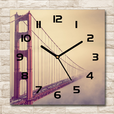 Square kitchen clock San Francisco bridge