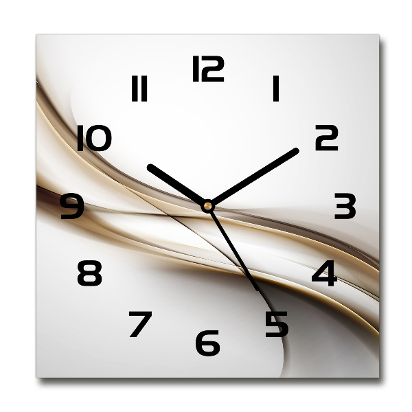 Square wall clock Brown wave