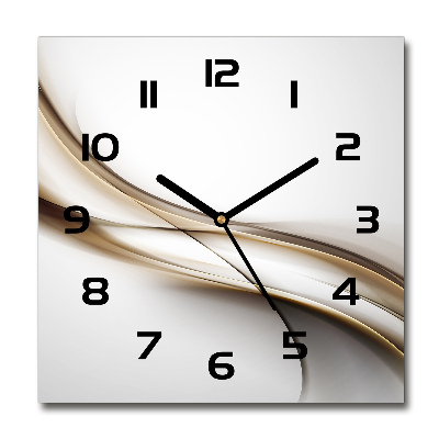 Square wall clock Brown wave