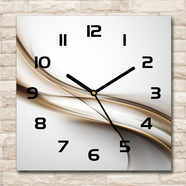 Square wall clock Brown wave