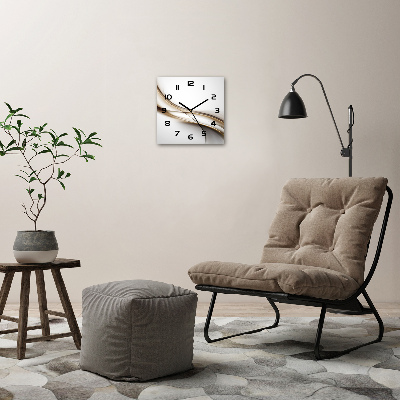 Square wall clock Brown wave