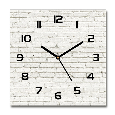 Square glass clock Brick wall