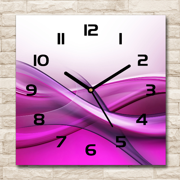 Square wall clock Background waves