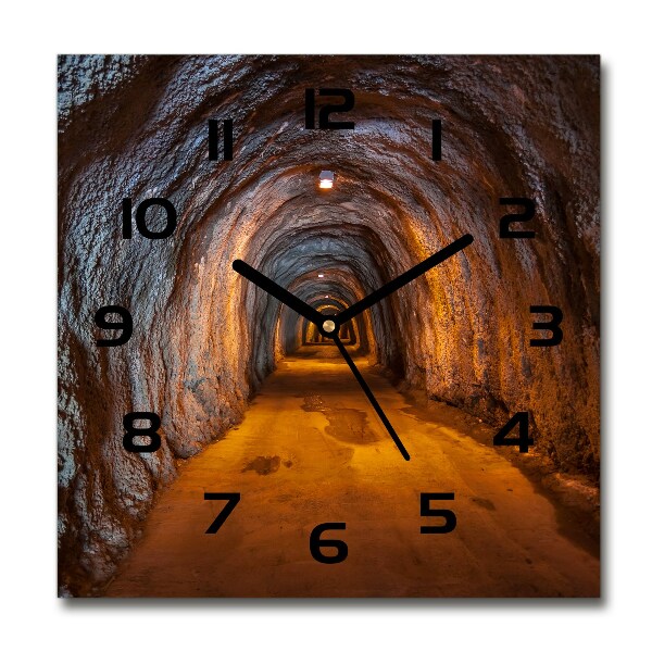 Square kitchen clock Underground tunnel