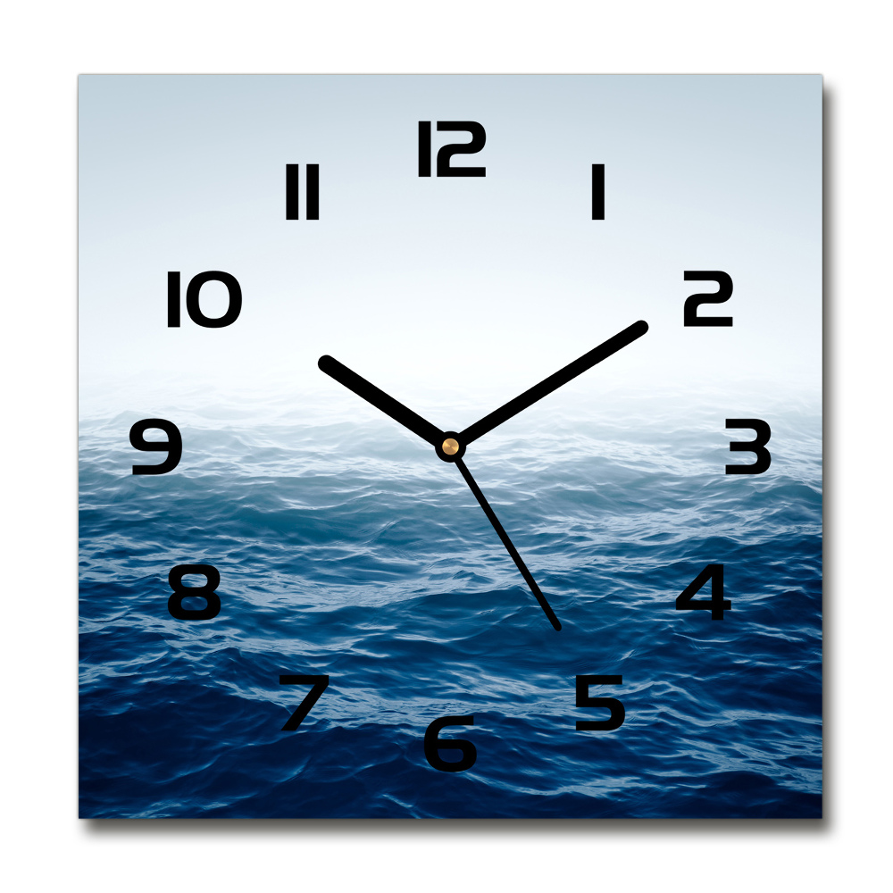 Square wall clock Sea waves