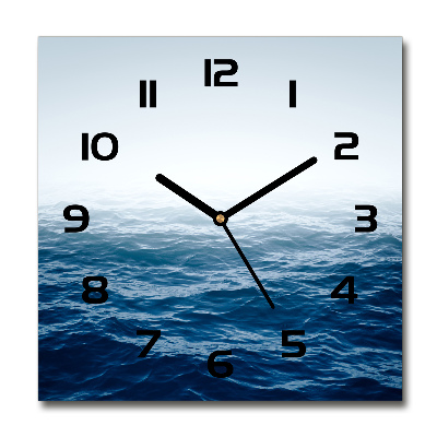 Square wall clock Sea waves