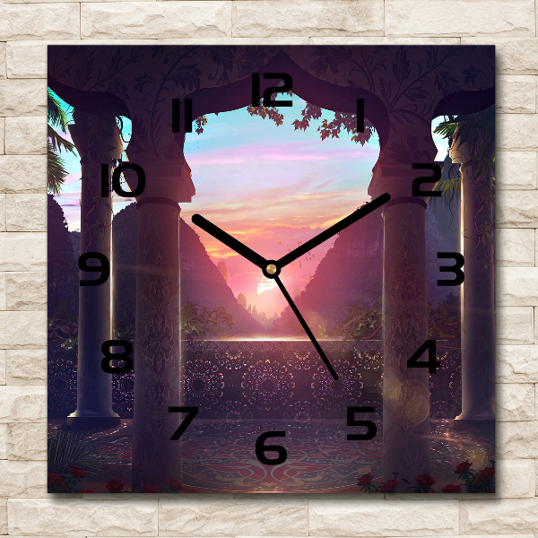 Square wall clock East architecture