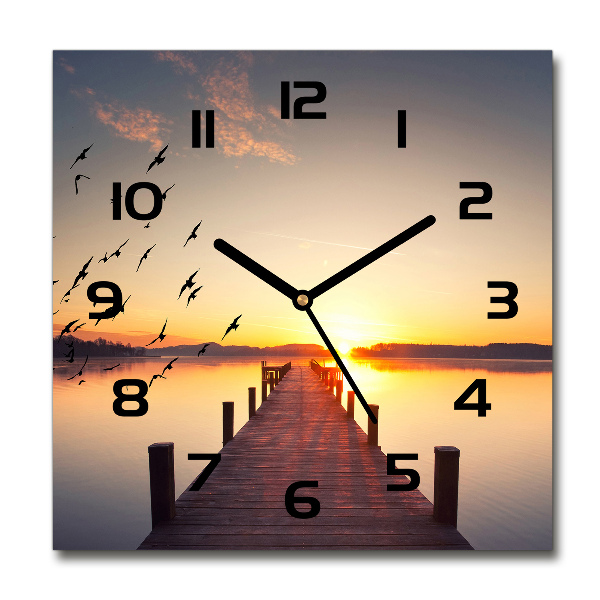 Square wall clock Sunset