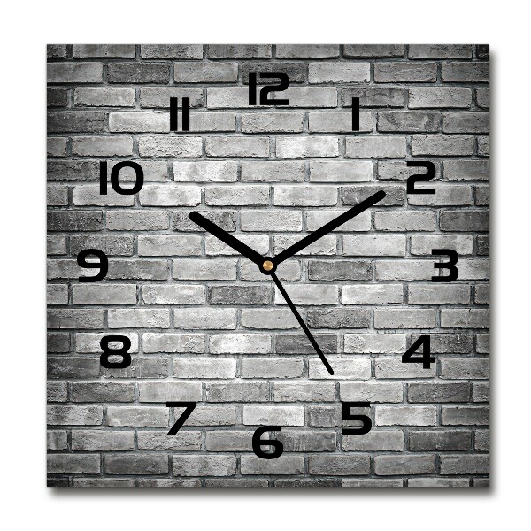 Square kitchen clock Brick wall