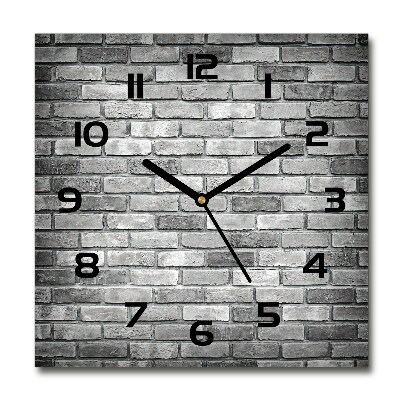 Square kitchen clock Brick wall