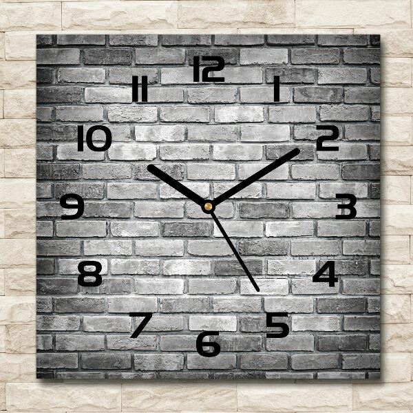 Square kitchen clock Brick wall