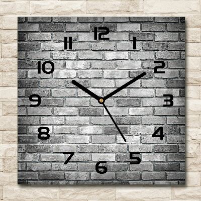 Square kitchen clock Brick wall