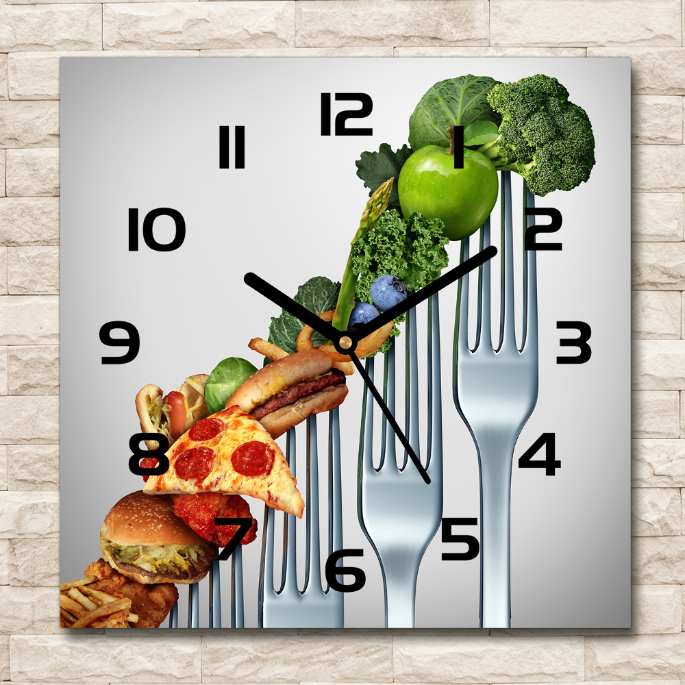 Square kitchen clock Progress in the diet