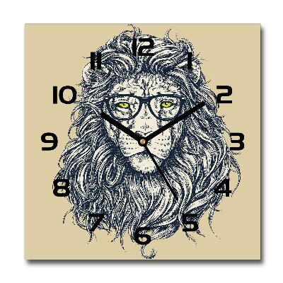 Square wall clock Hipster lion