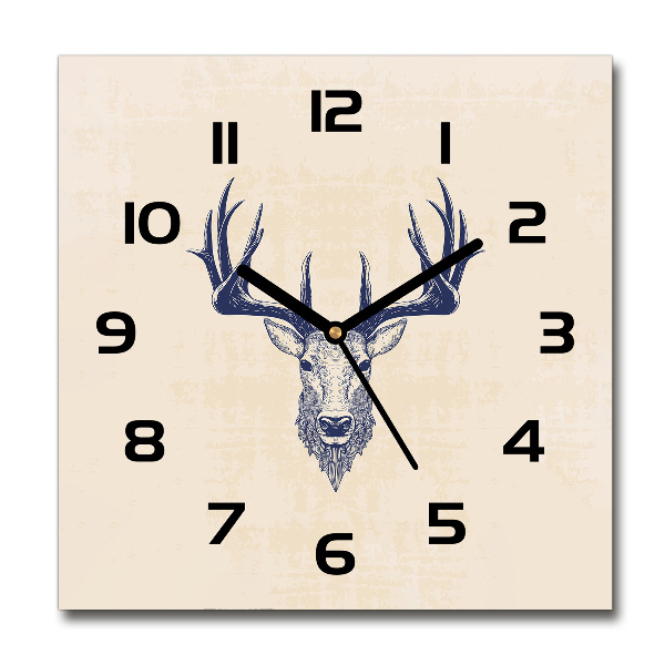 Square wall clock Deer