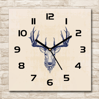 Square wall clock Deer