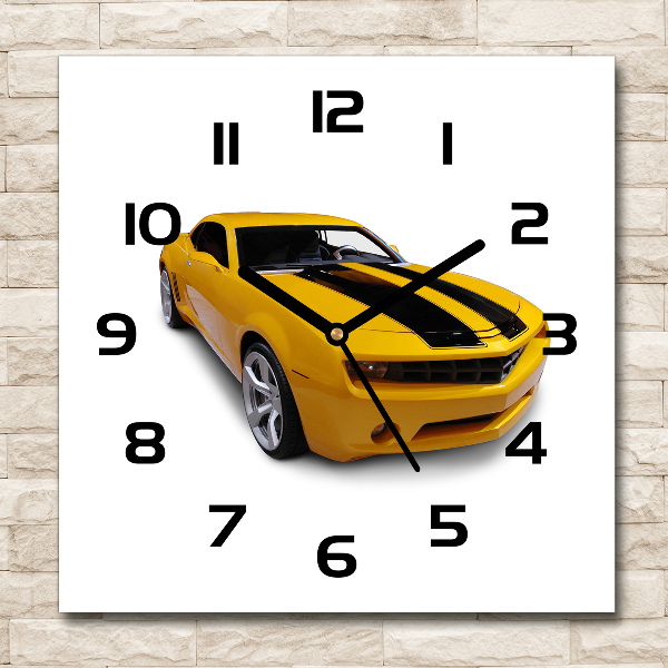 Square wall clock Sports car