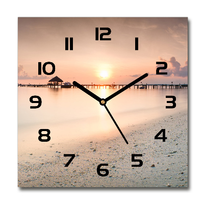 Square wall clock Maldives beach