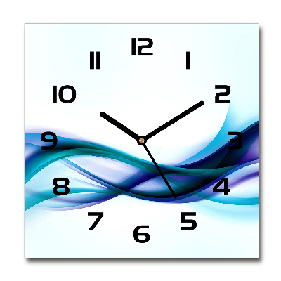 Square kitchen clock Wave abstraction