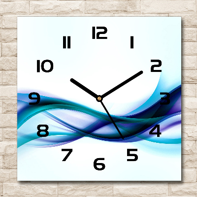 Square kitchen clock Wave abstraction