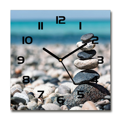 Square kitchen clock Stack of stones